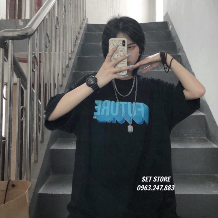 Áo thun tay lỡ Unisex form rộng 2 màu đen,trắng ATL252 - YinxX