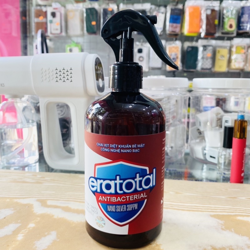 Nước Rửa Tay Nano Eratotal Chai Xịt.An toàn có thể xịt lên mặt, thức ăn, k khô da, k gây kích ứng.Tiêu diệt 99,98% covid