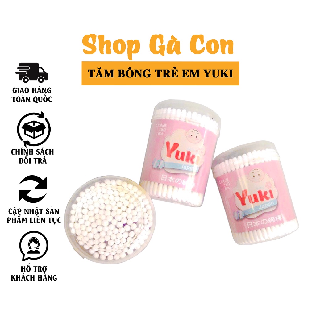 Hộp tăm bông cho trẻ em, trẻ sơ sinh YUKI Nhật Bản cao cấp (TBY07)