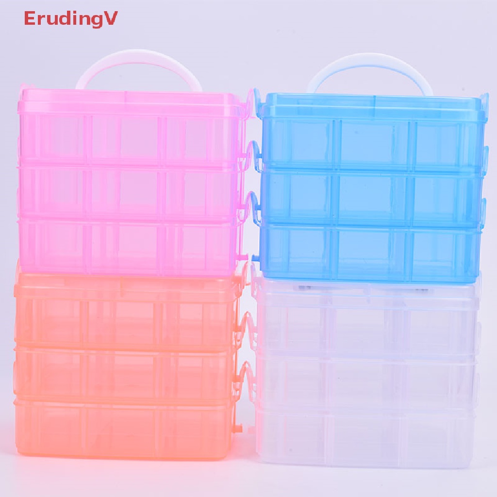 [ErudingV] Hộp Đựng Trang Sức Hạt Cườm 3 Lớp Trong Suốt [Mới]