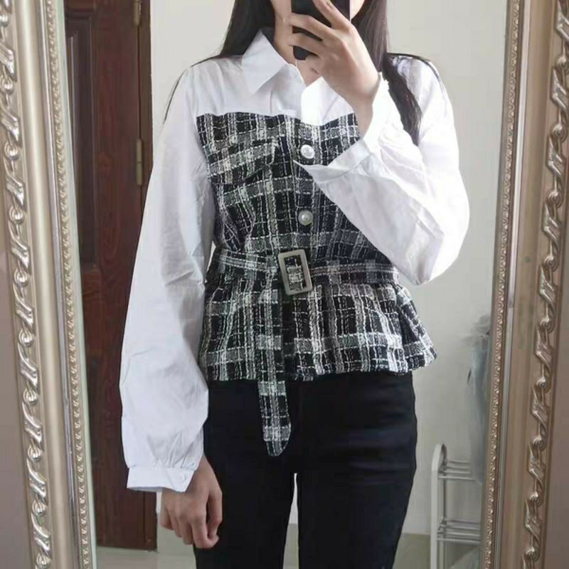 Áo sơmi kiểu họa tiết caro của Seok Kyung phim Penthouse