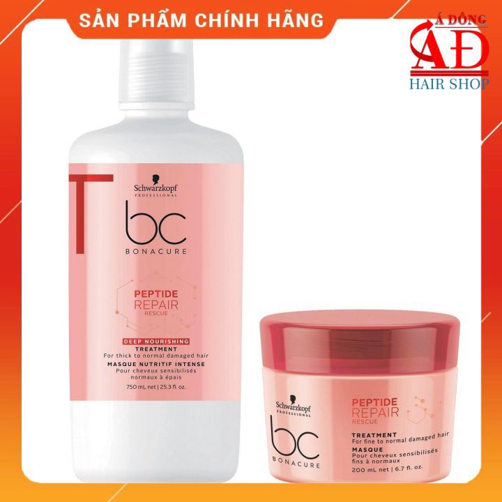 Dầu hấp ủ Schwarzkopf BC Bonacure Peptide Rescure Repair phục hồi tóc hư tổn theo cấp độ chính hãng Đức