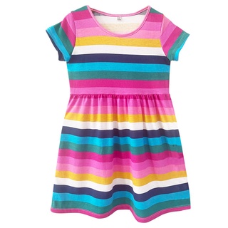 ❤️❤️ Váy đầm bé gái SỌC 7 MÀU SIZE ĐẠI, 100% cotton thoáng mát cho bé mặc mùa hè, 20-40kg_KKIDS 06