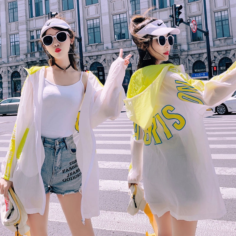 Áo Khoác Chống Nắng Dáng Rộng Phong Cách Hàn Quốc Dễ Thương Thời Trang Mùa Hè Cho Nữ