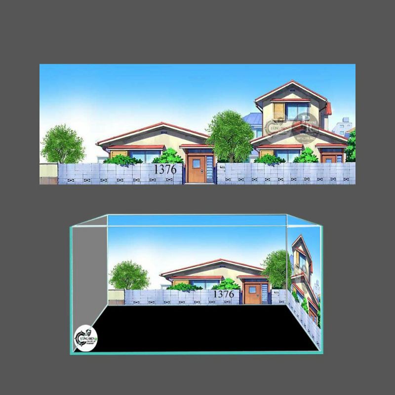 Tranh dán bể cá 3d nhiều kích thước, tích hợp sẵn keo