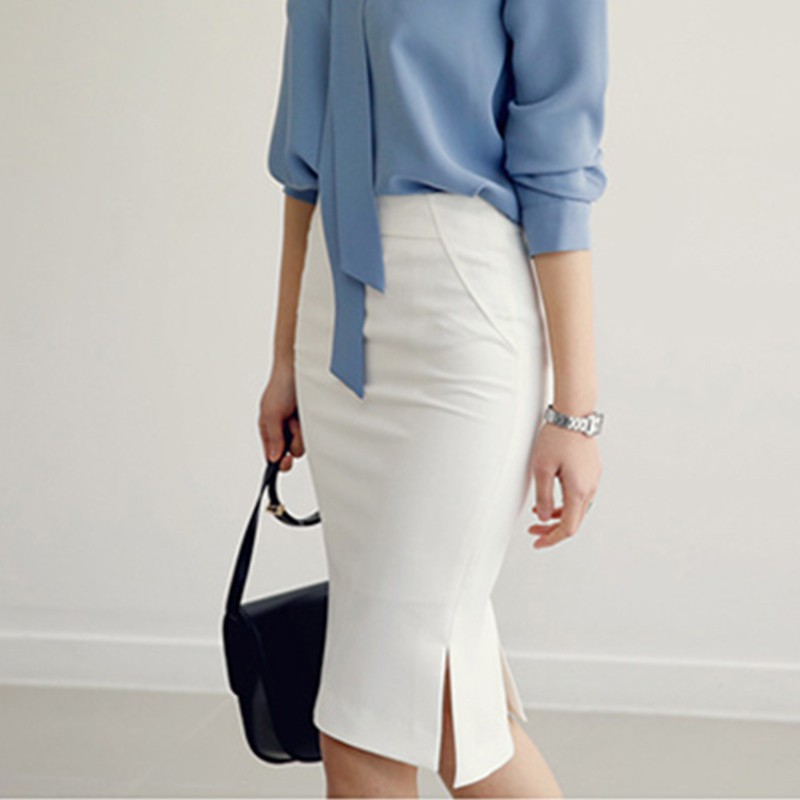 ❦xiaomonv2021❦ Váy công sở mềm mại màu trắng đen