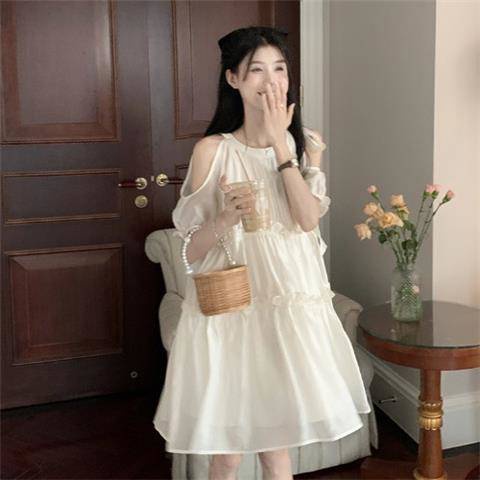Váy babydoll Đầm Trễ Vai Phong Cách Pháp Thời Trang Mùa Hè 2022 Mới Cho Nữ