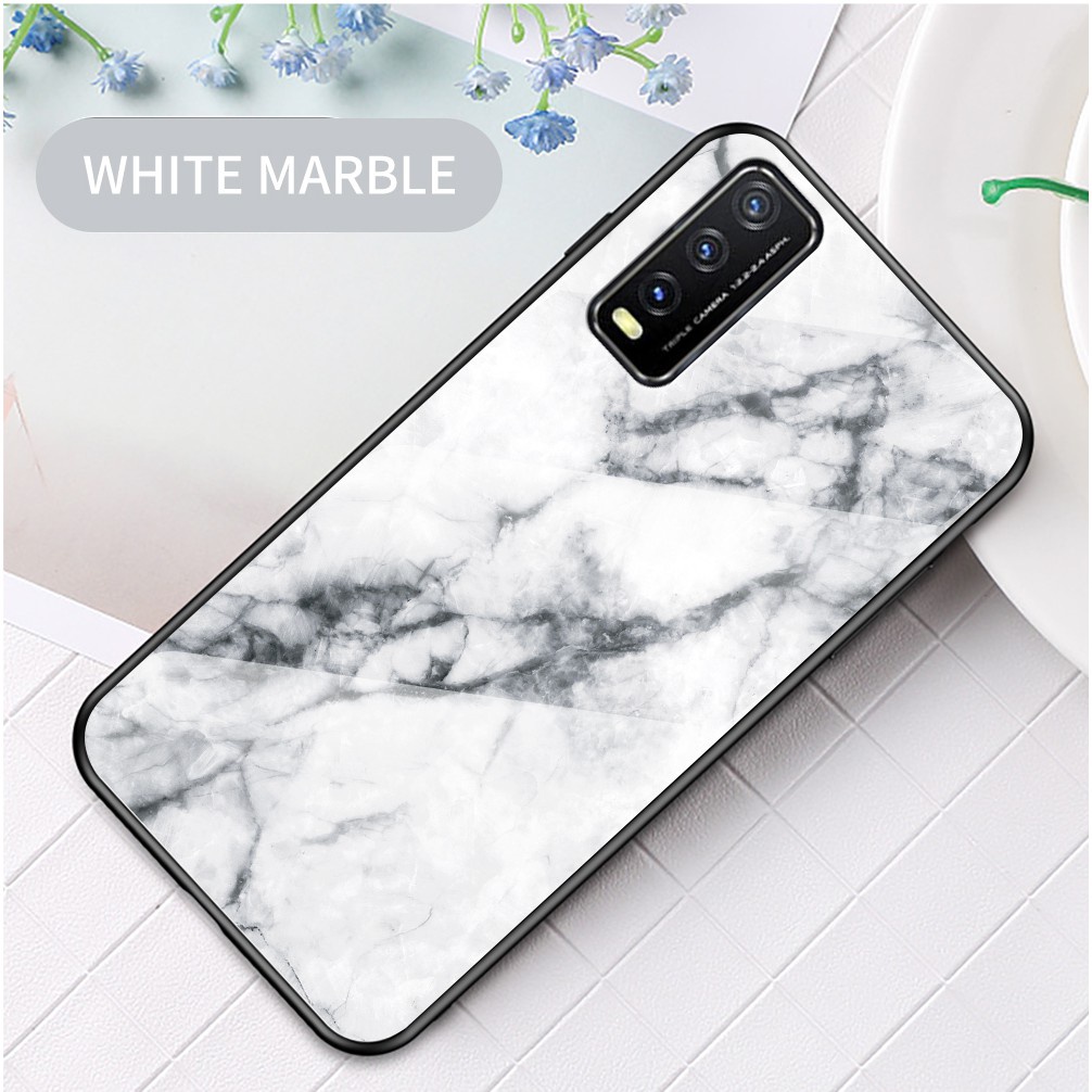 Ốp Điện Thoại Kính Cường Lực Viền Silicone Mềm Cho VIVO Y20 Y20i Y11 Y12 Y15 Y17 Y51 Y21 Y33S Y71 Y02S 2022 Y15S Y31 2021