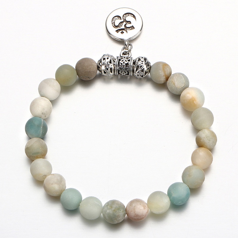 seng Mala Amazonite Bead Bracelet For Yoga Buddhist Rosary Prayer Agate Jade Jewelry