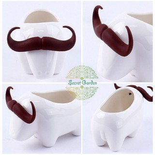 Chậu cây thú sứ trắng