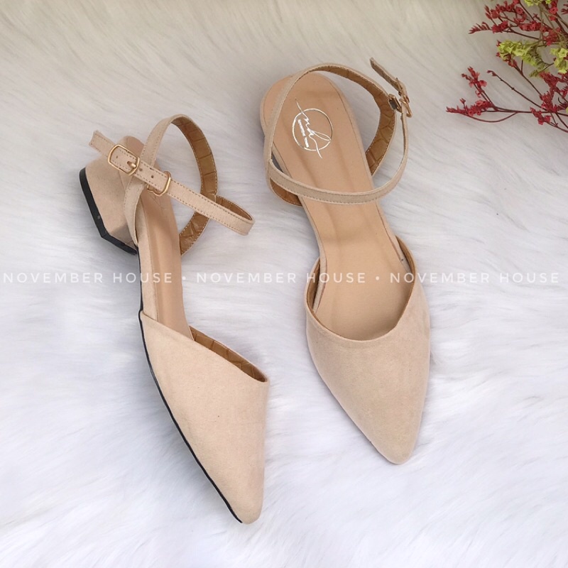 Sandal kiểu dáng sabo gót thấp mũi nhọn thiết kế trẻ trung thời trang nữ - SB19 - November House