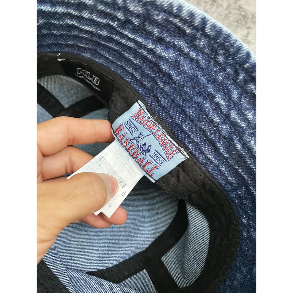 Mũ/Nón Vành MLB NY Monogram Denim Bucket HAT Blue N20