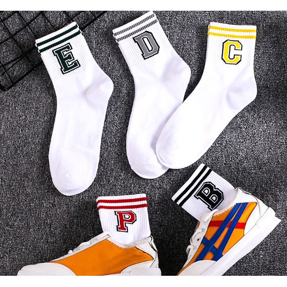 Vớ Tất cổ lửng Nam Nữ chữ cái đủ màu phong cách trẻ trung, năng động