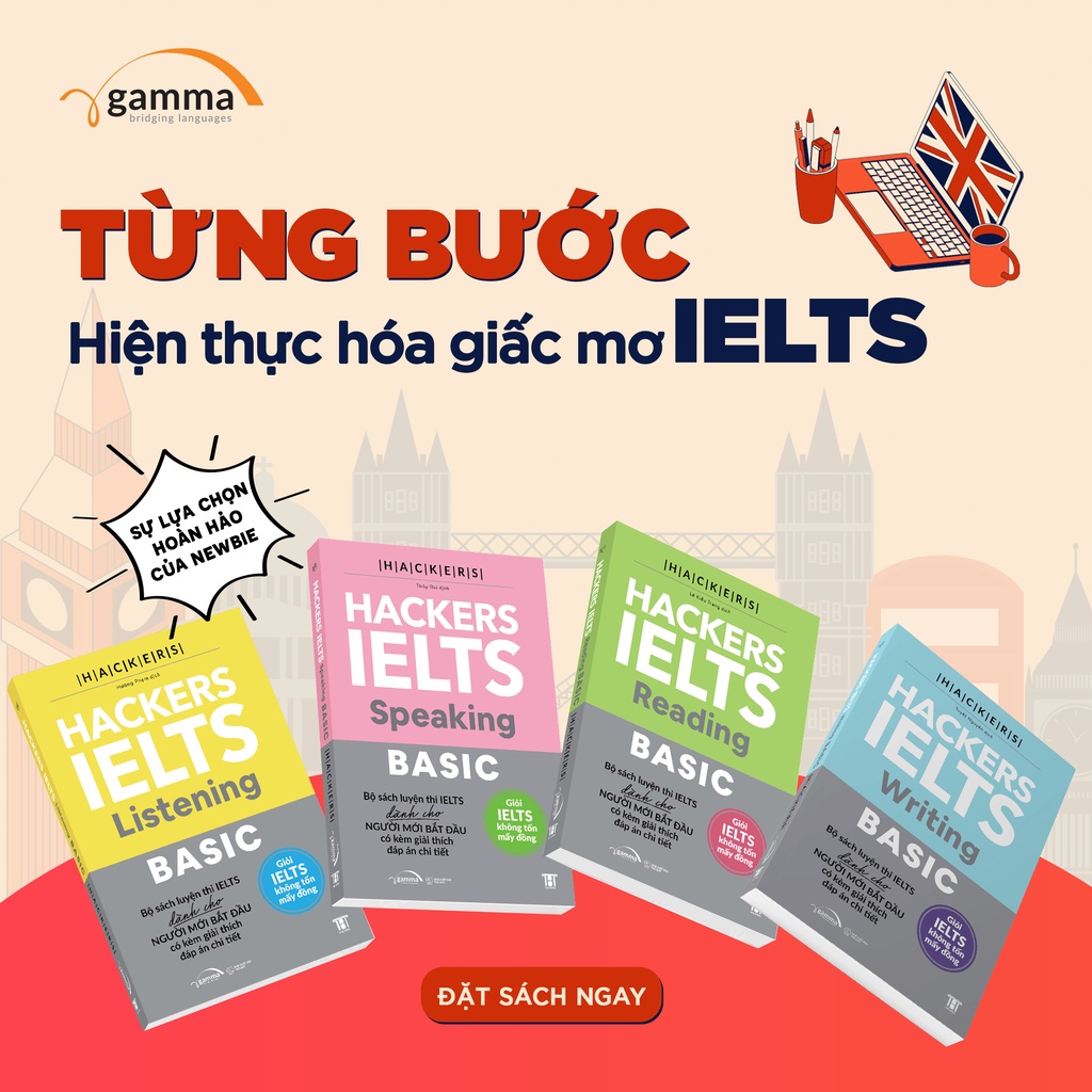 Sách Hacker Ielts Basic: Reading + Listening + Writing + Speaking (Combo 4 cuốn) | BigBuy360 - bigbuy360.vn