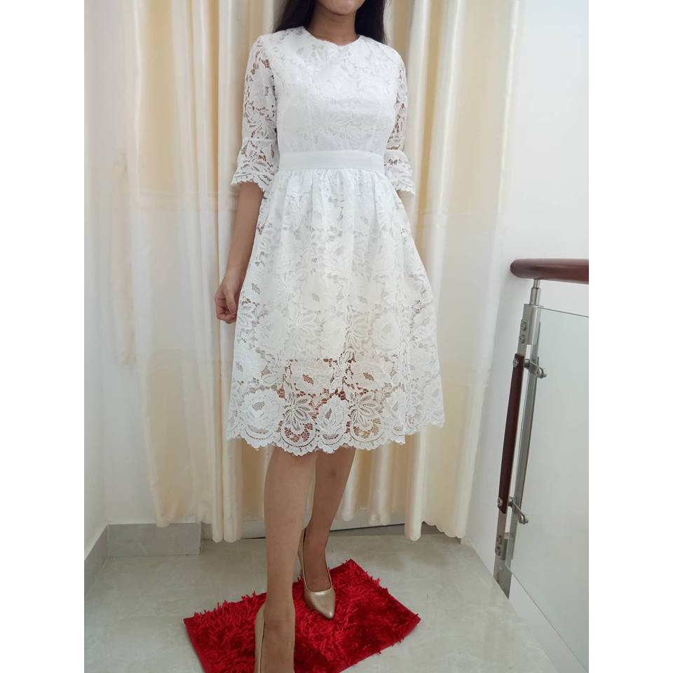 Đầm dự tiệc, đầm trắng Rain dress, đầm maxi ren, đầm ren dự tiệc hàng thiết kế