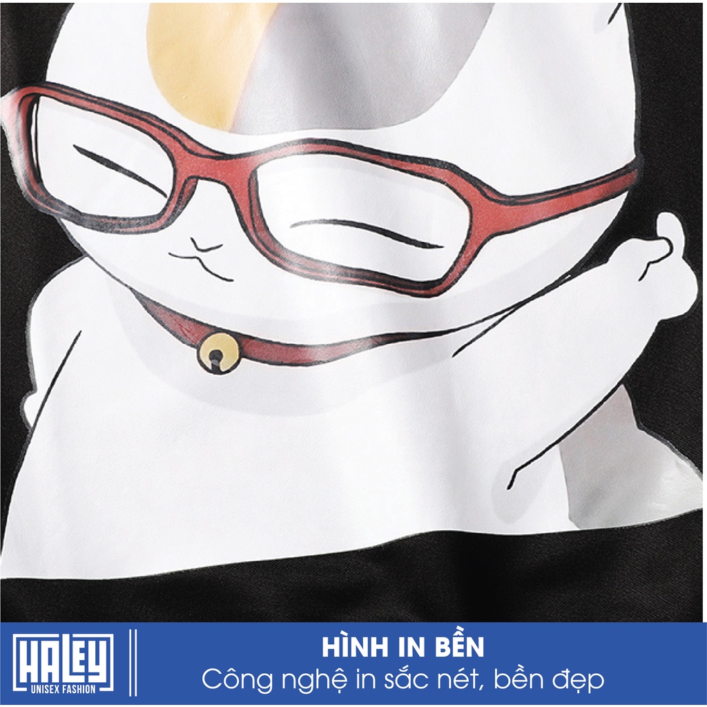 Áo Sweater Nam Nữ unisex HALEY Hapy Cat HD118 phong cách Hàn Quốc cá tính, Chất nỉ bông đẹp Nỉ Bông Nam Nữ