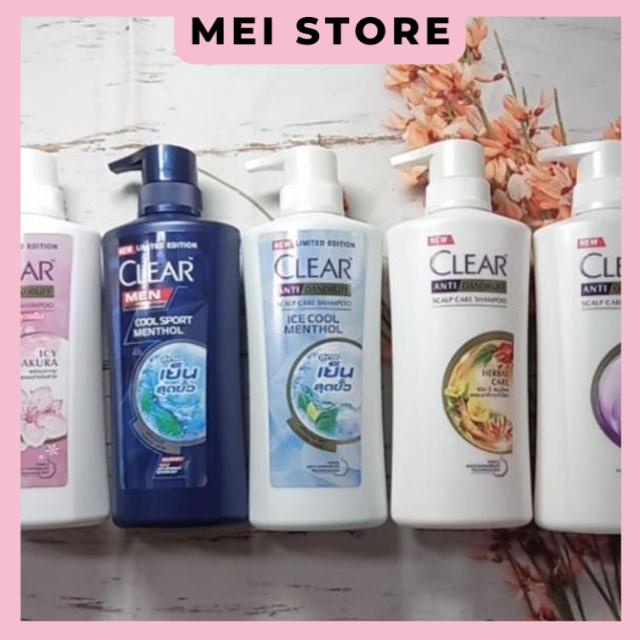 Dầu Gội Clear Men/ Bạc Hà &amp; Hoa Anh Đào Thái Lan Mẫu Mới 410 ml