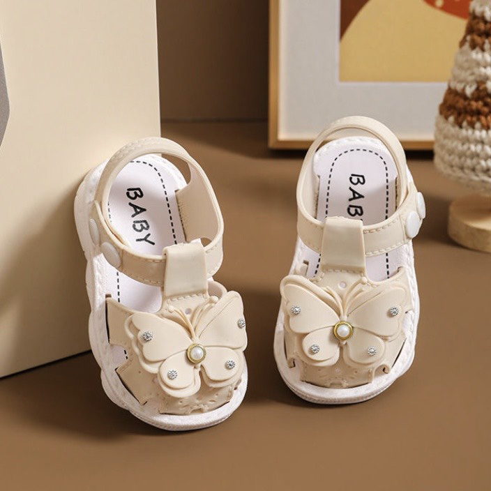 Sandal bé gái phối cánh bướm đính đá thời trang công chúa sang trọng - TT403