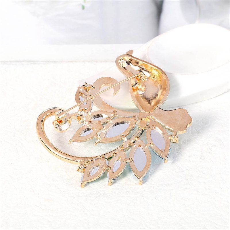 Ghim Cài Áo Hình Chim Phượng Hoàng Đính Ngọc Trai Nhân Tạo Thời Trang