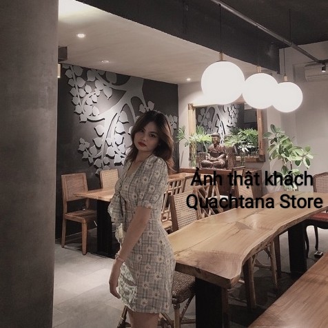 Đầm váy hoa cúc cột nơ dễ thương | BigBuy360 - bigbuy360.vn