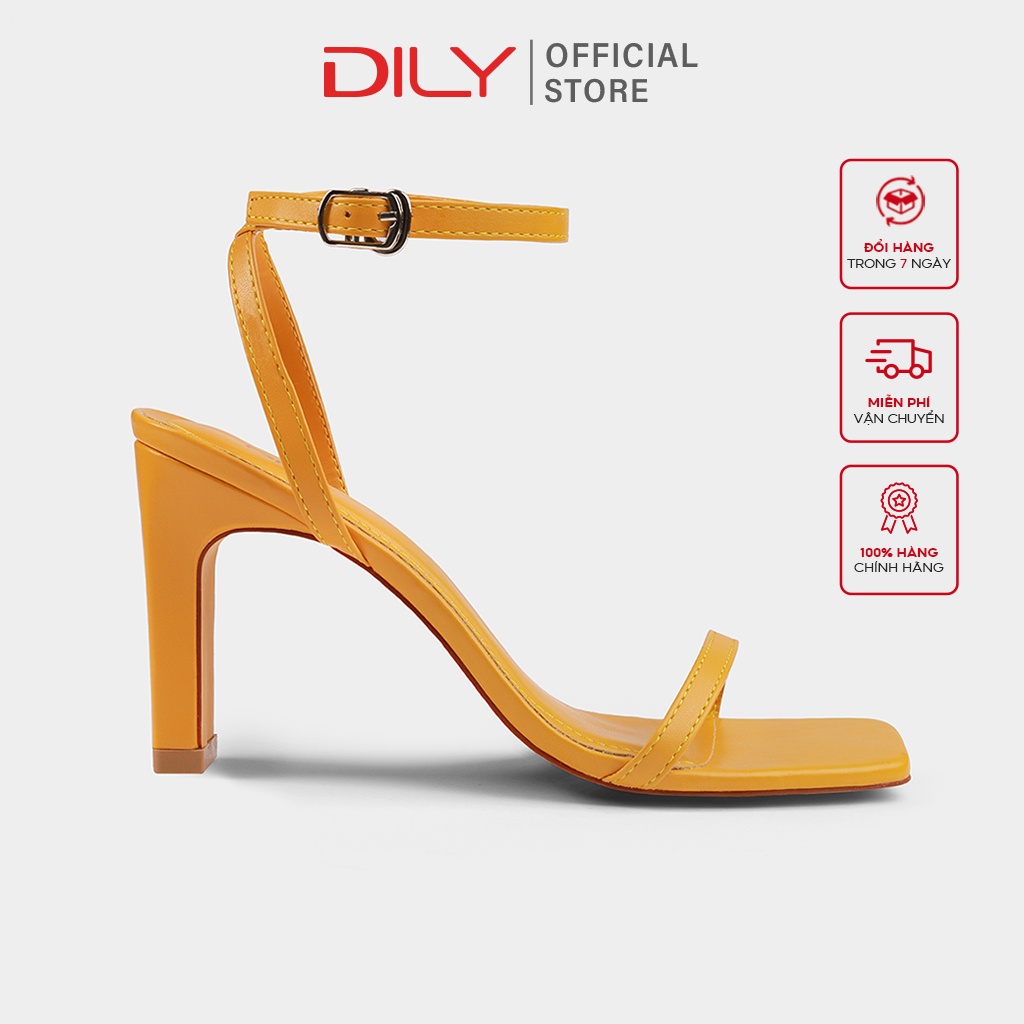 Giày Sandal Nữ DILY Quai Mảnh Gót Vuông 8cm_AA0324