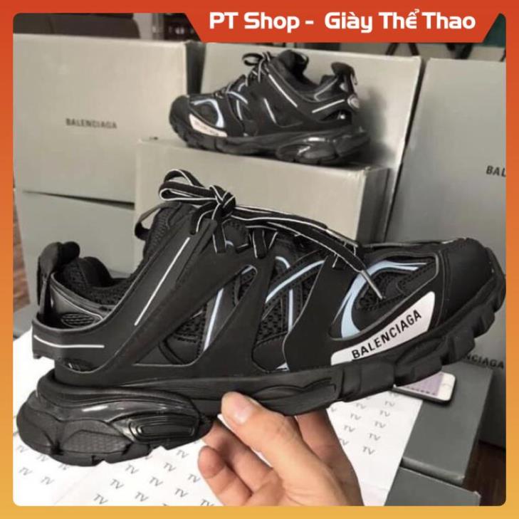 [FreeShip+ Hàng Cao Cấp] Giày Balen track 3.0 đen lé xanh, Giày thể thao nam nữ Full phụ kiện Sneaker