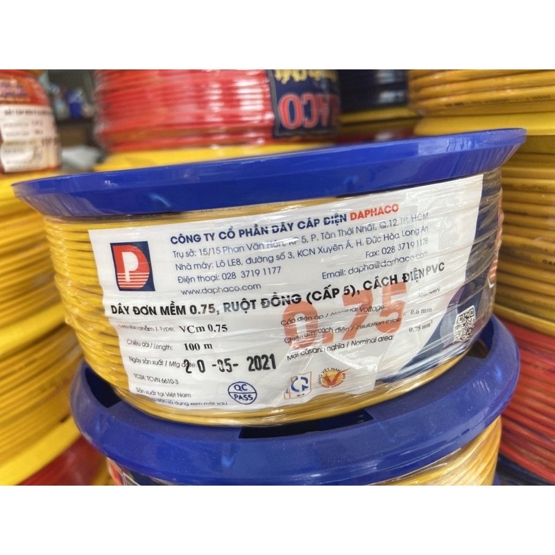 DÂY ĐIỆN DAPHACO LION CAP 0.75 , 1.5 ,2.5 , 4.0 - CUỘN 100m