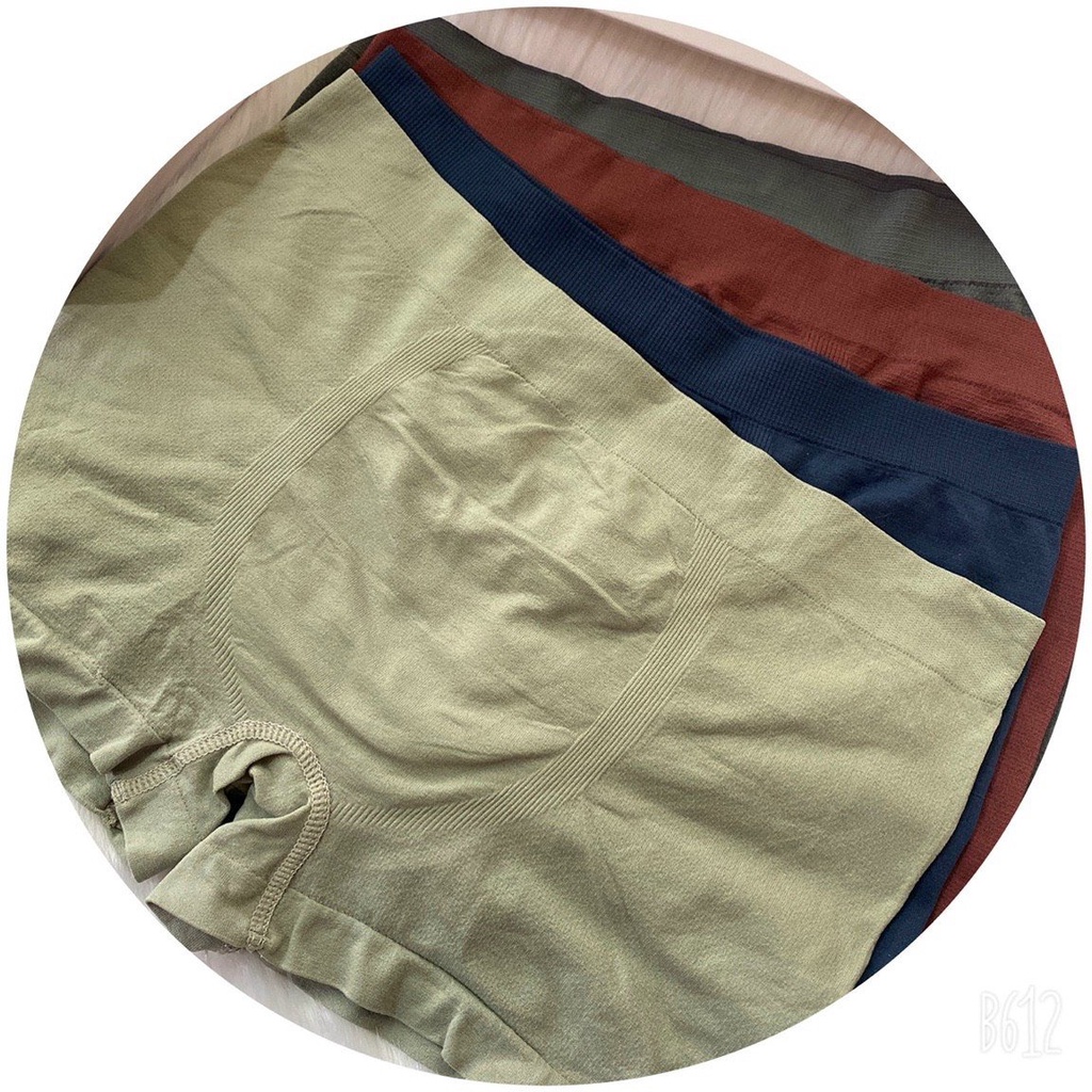 Hộp 4 quần lót cotton nam, sịp đùi boxer nam thun co giãn 4 chiều cực thoải mái free size 45 - 75kg