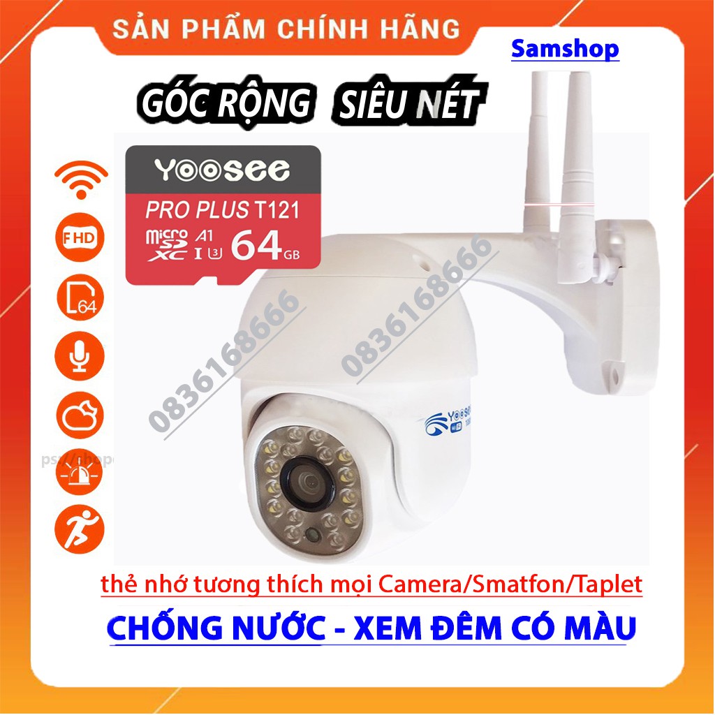 Camera IP Yoosee Ngoài Trời PTZ 16LED 2.0Mpx 1080P Tiếng Việt +Thẻ 32Gb Yoosee