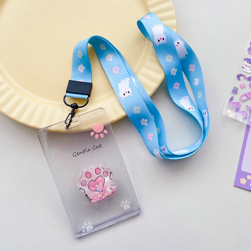 Vỏ Đựng Thẻ ID/Thẻ Tên Kèm Móc Khóa Thiết Kế Trong Suốt Di Động Tiện Dụng