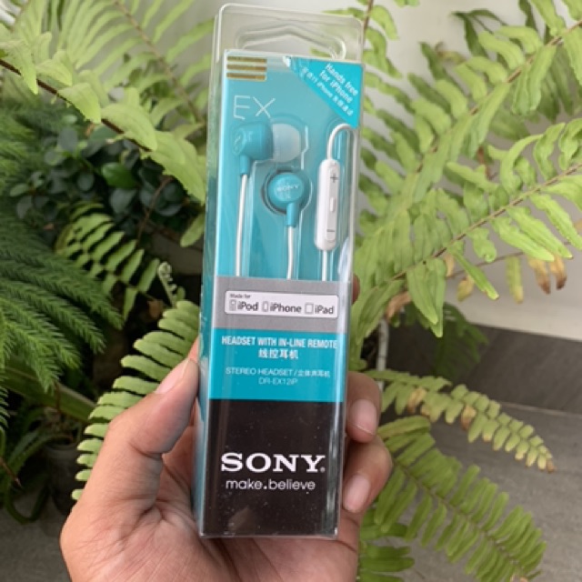 Tai nghe nhét tai SONY DR-EX12iP Headset for Smartphones (jack 3.5mm) - Đạt chuẩn MFi