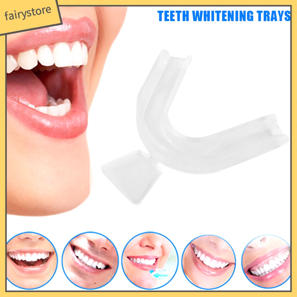 FS_2Pcs Food Grade Silicone Thermoform Teeth Whitening Tray Dental Care Mouth Guard