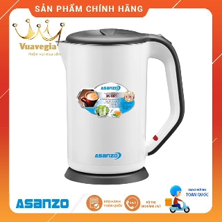 Ấm Đun Siêu Tốc 2 lớp cao cấp Asanzo SK-18P1 - 1.7L Trắng