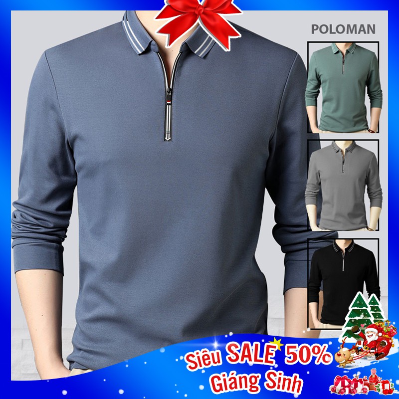 Áo thun nam thể thao PoLo UNIFUN mã "KC-Z" dài tay trơn phong cách Hàn Quốc Hot Trend thích hợp mặc thu đông