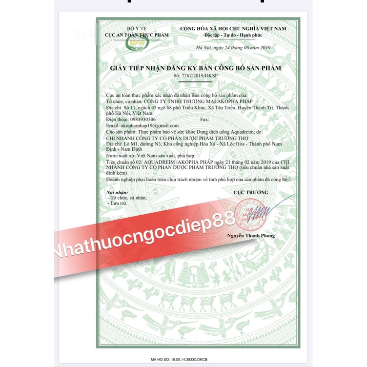 Aquadreim vitamin K2+D3 nhỏ giọt 10ml