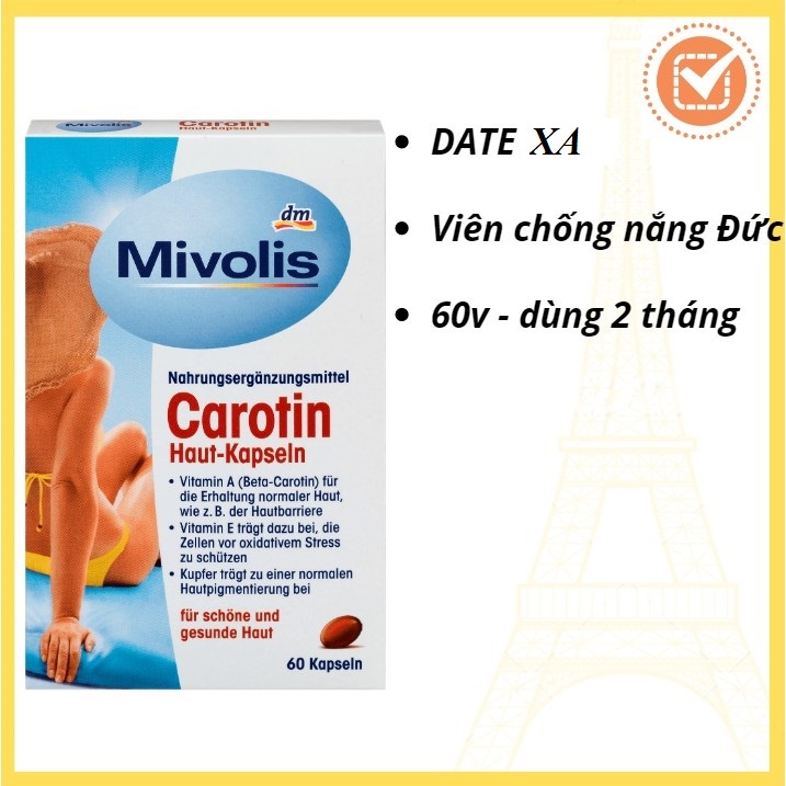 Viên Chống Nắng Mivolis Carotin Haut-Kapseln 60 viên