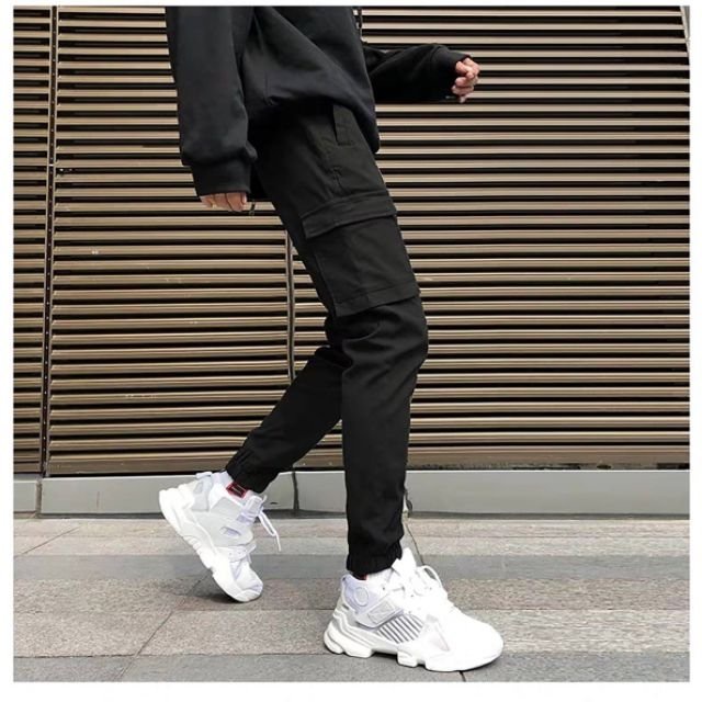 Quần Jogger túi hộp chất liệu vải mềm mịn phong cách ulzzang, quần nam kaki ống rộng thể thao M01