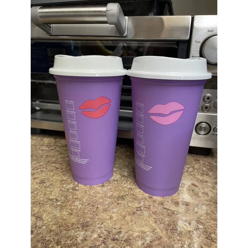 Ly Starbucks Valentine đổi màu môi khi sử dụng nước nóng - Reusable hot cup