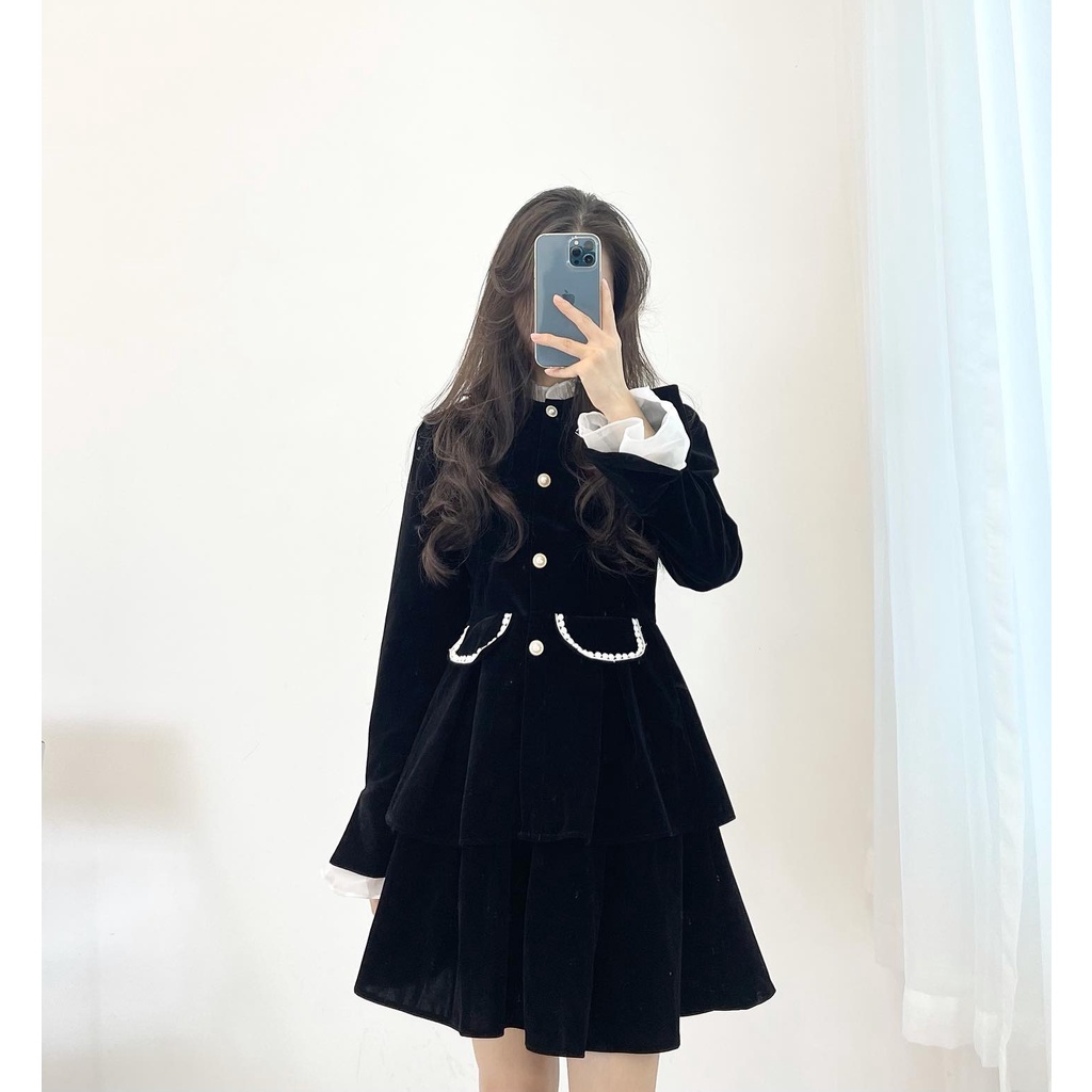 (FREESHIP) set váy nhung đen miho.house | BigBuy360 - bigbuy360.vn