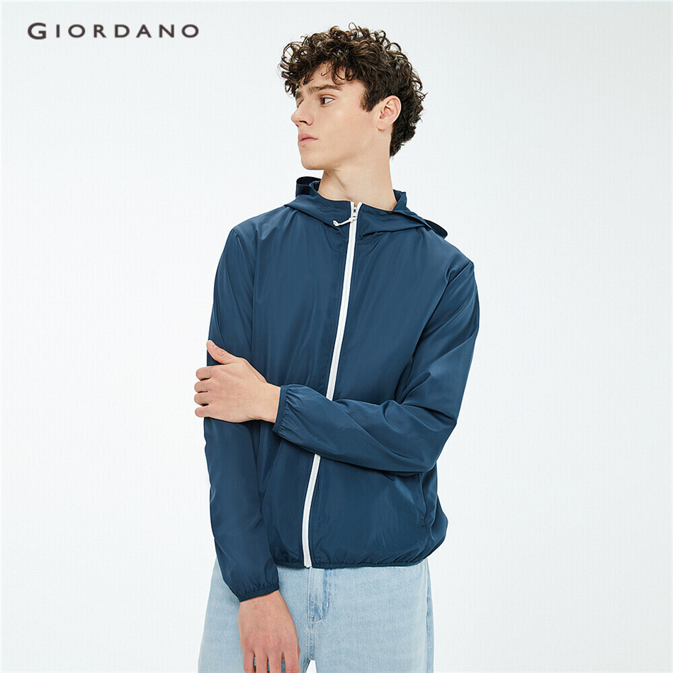 Áo khoác GIORDANO 01071068 có mũ trùm đầu chống tia uv công nghệ cao dành chonam