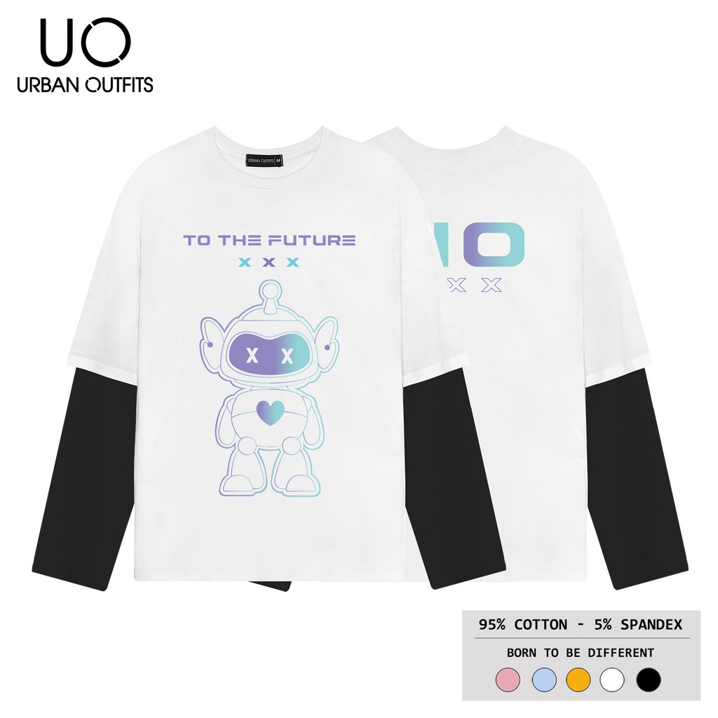 Áo Thun Tay Dài Phối Nam Nữ Form Rộng URBAN OUTFITS In To The Future TDO40 100 cotton 4 Chiều