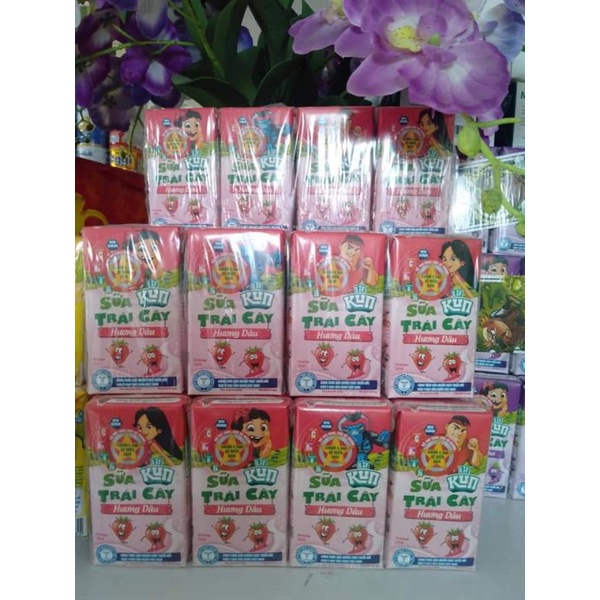 24 hộp sữa trái cây Kun 110ml Mix vị