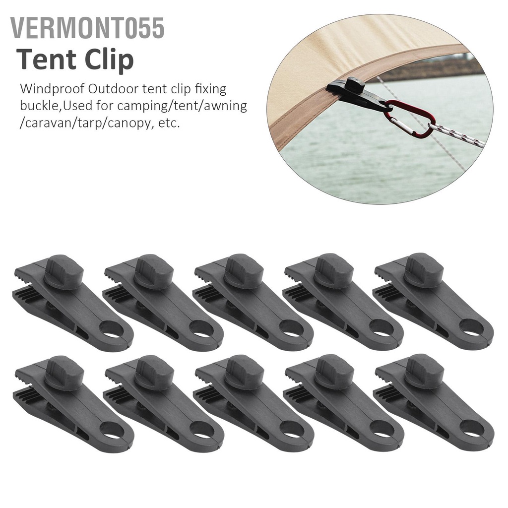 Có thể bán buôn 10 cái Lều Kẹp Tarp Mái hiên tức thì Cắm trại ngoài trời Chống gió Phụ kiện khóa cố định Vermont055 Hàng giao ngay