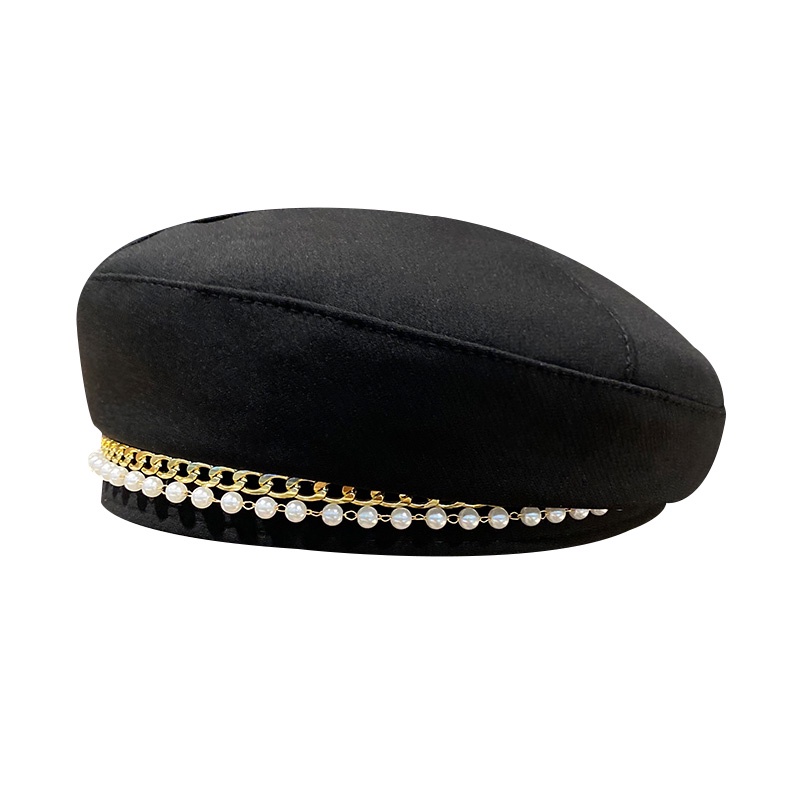 Nón Beret Đính Ngọc Trai Phong Cách Nhật Bản Thời Trang Xuân Thu Cho Nữ
