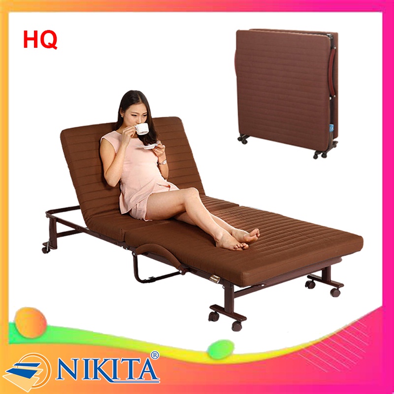 Giường Gấp Gọn Hàn Quốc Cao Cấp - Màu nâu sang trọng, ấm áp - Phù hợp với mọi loại không gian phòng - Chính hãng NIKITA