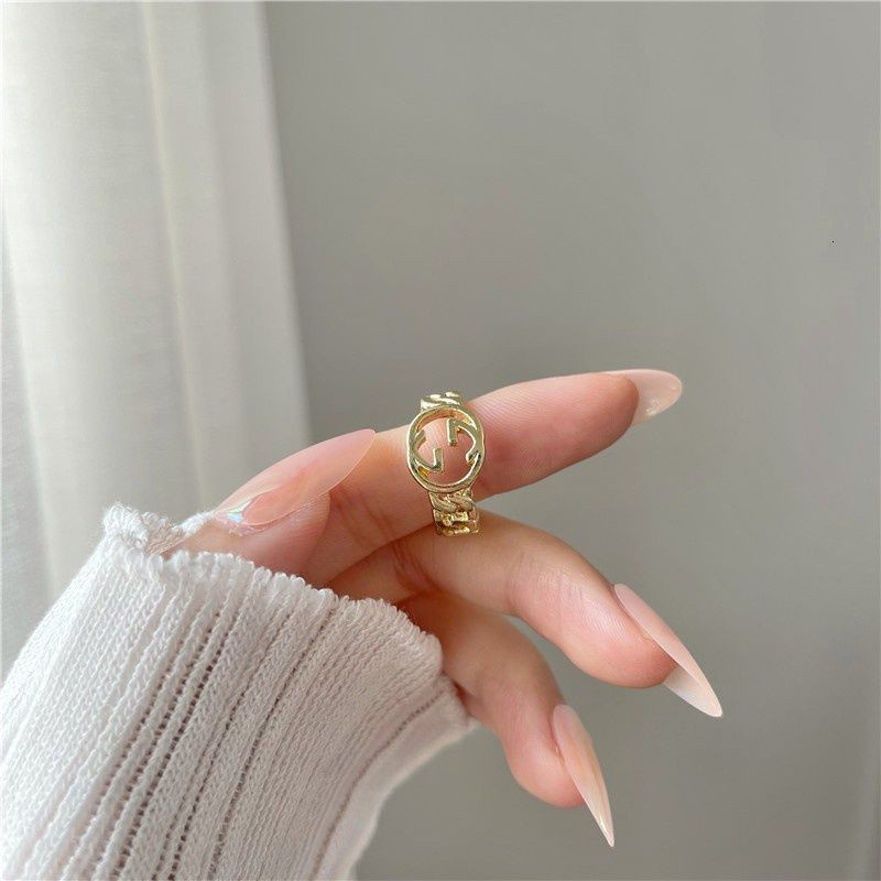 Nhẫn Hở Khắc Chữ Phong Cách Hip Hop Thời Trang Cá Tính