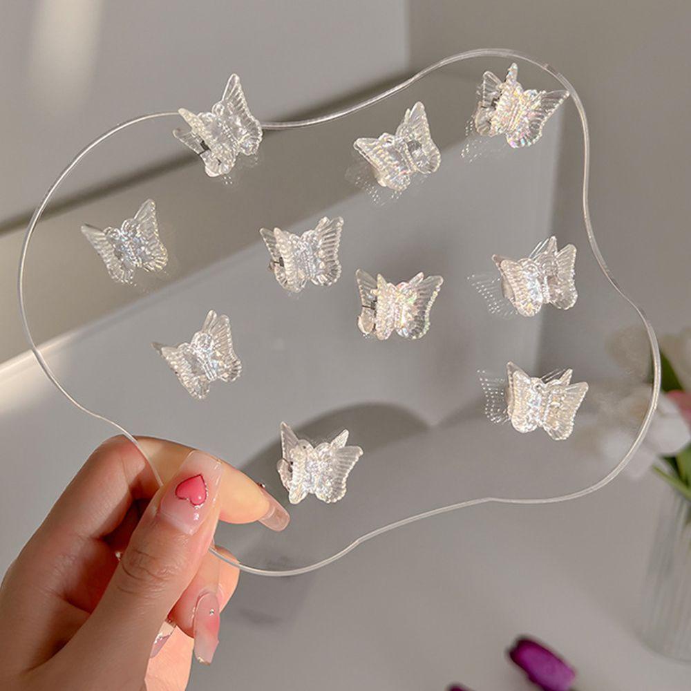 LILYES Kẹp Tóc Càng Cua Trong Suốt Màu Trơn Hình Bướm Dễ Thương Phong Cách Hàn Quốc Cho Bé Gái