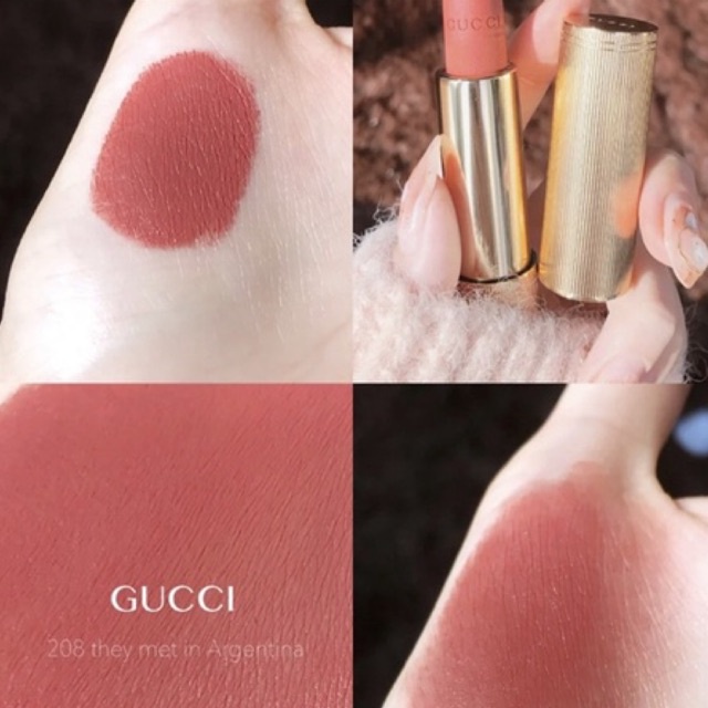 Son Lì Gucci Matte 208 They Met In Argentina - Hồng Cam Đất