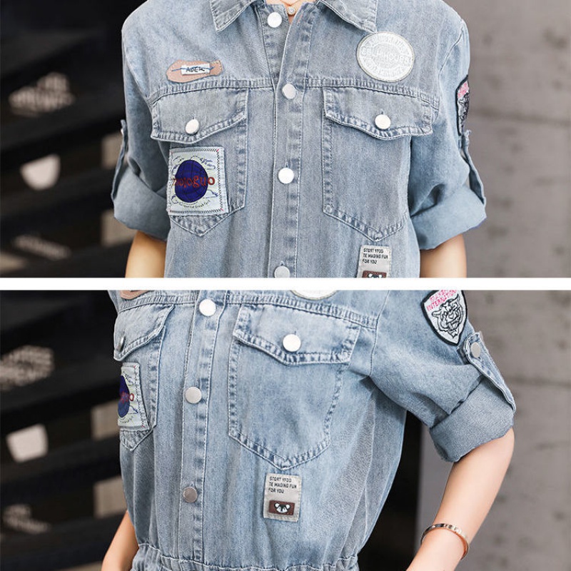 Bộ Áo Liền Quần Denim Thời Trang Dành Cho Nữ