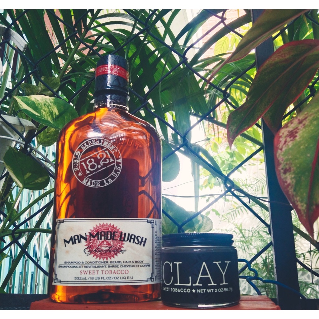 Gội xả tắm 3IN1 Man Made Wash hương Sweet tobacco - 18.21 man made wash chính hãng USA